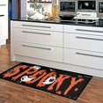 thumbnail image 4 of 1/2pcs  Kitchen Mat  Carpet  Halloween Theme Floor Mat  Thickened Ghost Pattern Kitchen Mat  Skidproof Blanket For Living Room Bedroom Coffee Table  Floor Sink Bathroom  Washable Door Mat, 4 of 7