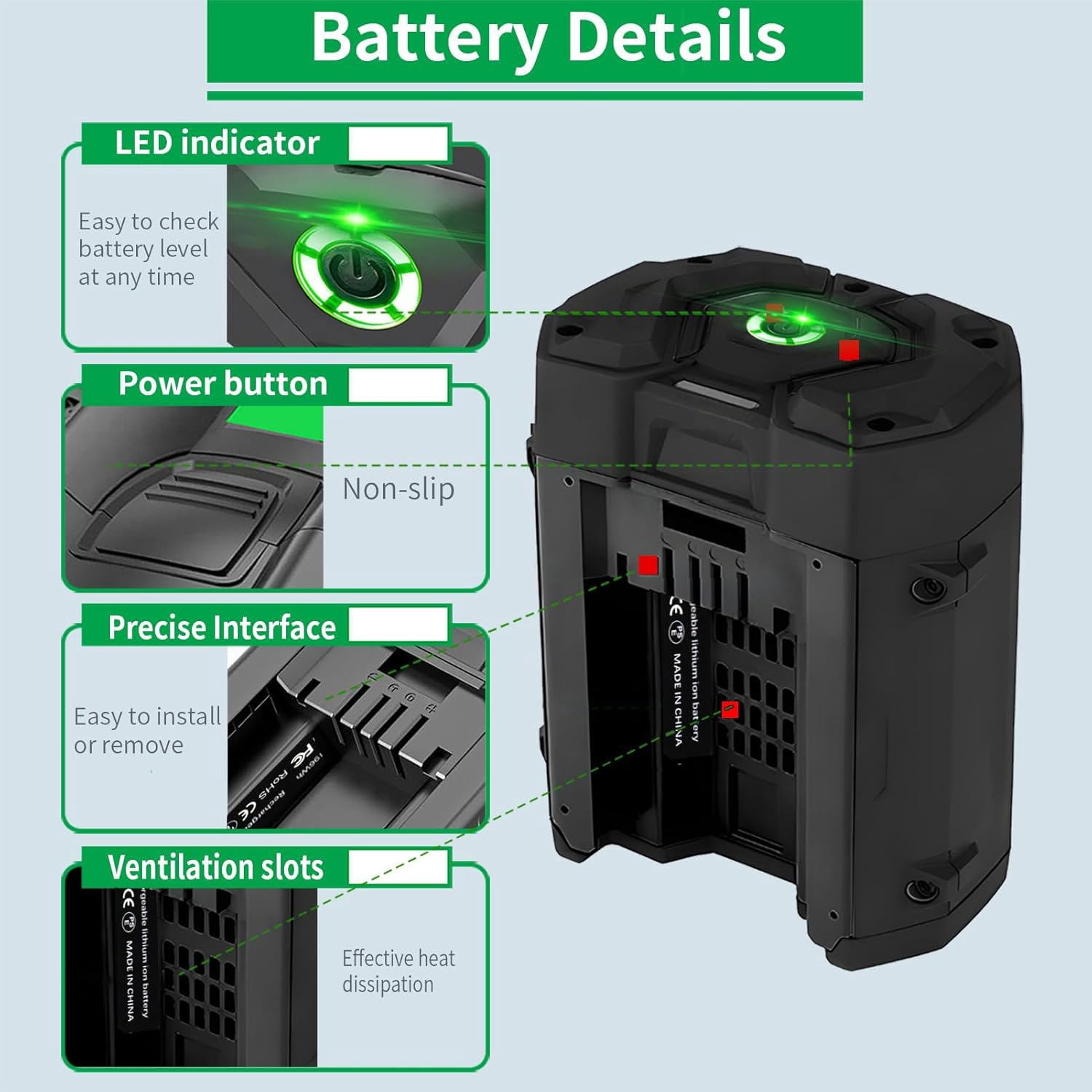 3.5Ah Replacement for EGO Battery 56V Power+ BA1400T BA2800T BA4200T BA5600T Lithium Ion Battery Compatible with All EGO Power Tools
