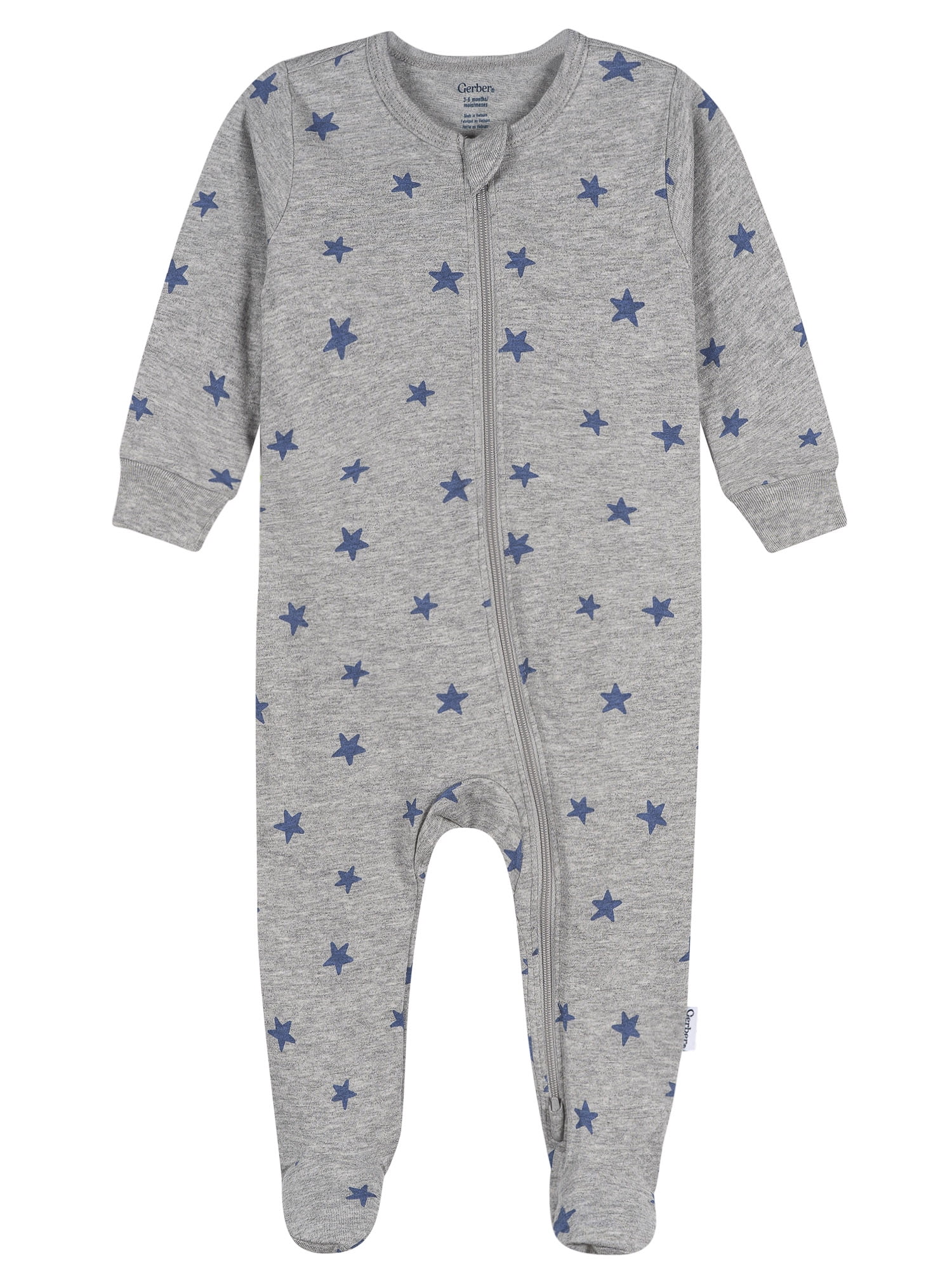 Gerber Baby Neutral Sleep N´ Play 2-Way Zipper Footed Pajamas, 4-Pack, Sizes, Newborn - 6/9 Months