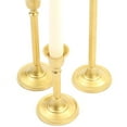 thumbnail image 4 of Koyal Wholesale Brushed Gold Taper Candle Holders, Set of 3, 4 of 5
