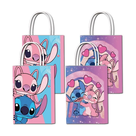 16 PCS For Stitch Theme Party Bags,Candy Gift Bags,With Handles Favor Bags Party Favor Bags for Birthday Party,Birthday Party Decorations