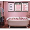 thumbnail image 2 of Funny Pink Trendy Bathroom Canvas Wall art Retro Funky Humor Preppy Girls Toilet Painting Picture Wall Decor Poster Print Artwork Washroom Restroom Lavatory Home Decoration（Only canvas）, 2 of 6