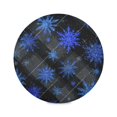 thumbnail image 2 of 15.4" Round Placemat Set of 1 Polyester Fabric Place Mats Non-Slip Dining Kitchen Table Mats for Kitchen Party Decor Blue Snowflake Pattern, 2 of 5