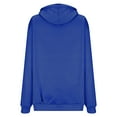 thumbnail image 3 of Jinhomg Womens Letter Print Sweatshirt Lightweight Comfy Long Sleeve Drawstring Hoodies Casual Loose Kangaroo Pocket Pullover Tops with Drawstring Blue XXL, 3 of 6