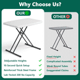 thumbnail image 4 of HOUSNIFLEX Adjustable Height Folding TV Tray Table, Tool-Free Snap-On Setup, Portable Folding Table for Living Room, Camping & Small Spaces, White, 4 of 9