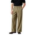 thumbnail image 3 of Sorvello Men's Business Casual Dress Pants Stretch Wrinkle Resistant Cotton Linen Golf Trousers Work Office Travel Loose Fit Comfortable Khaki XL, 3 of 9