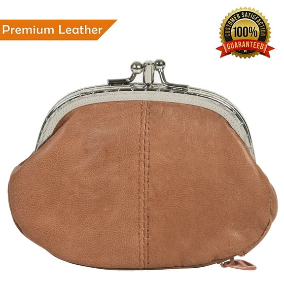 Coin Purse Double Frame with Zipper Pocket