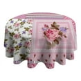 thumbnail image 4 of Pioneer Flower Floral Print Pattern Round Tablecloth 60"x60",Wrinkle Wipeable Table Cloth for Kitchen Dining Room Picnic Patio Party, 4 of 6