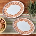 thumbnail image 5 of INFUSE 2 Piece Lebrillo Pattern Melamine Serving Platters Trays Set for Outdoor Parties Entertaining, Orange, 5 of 5