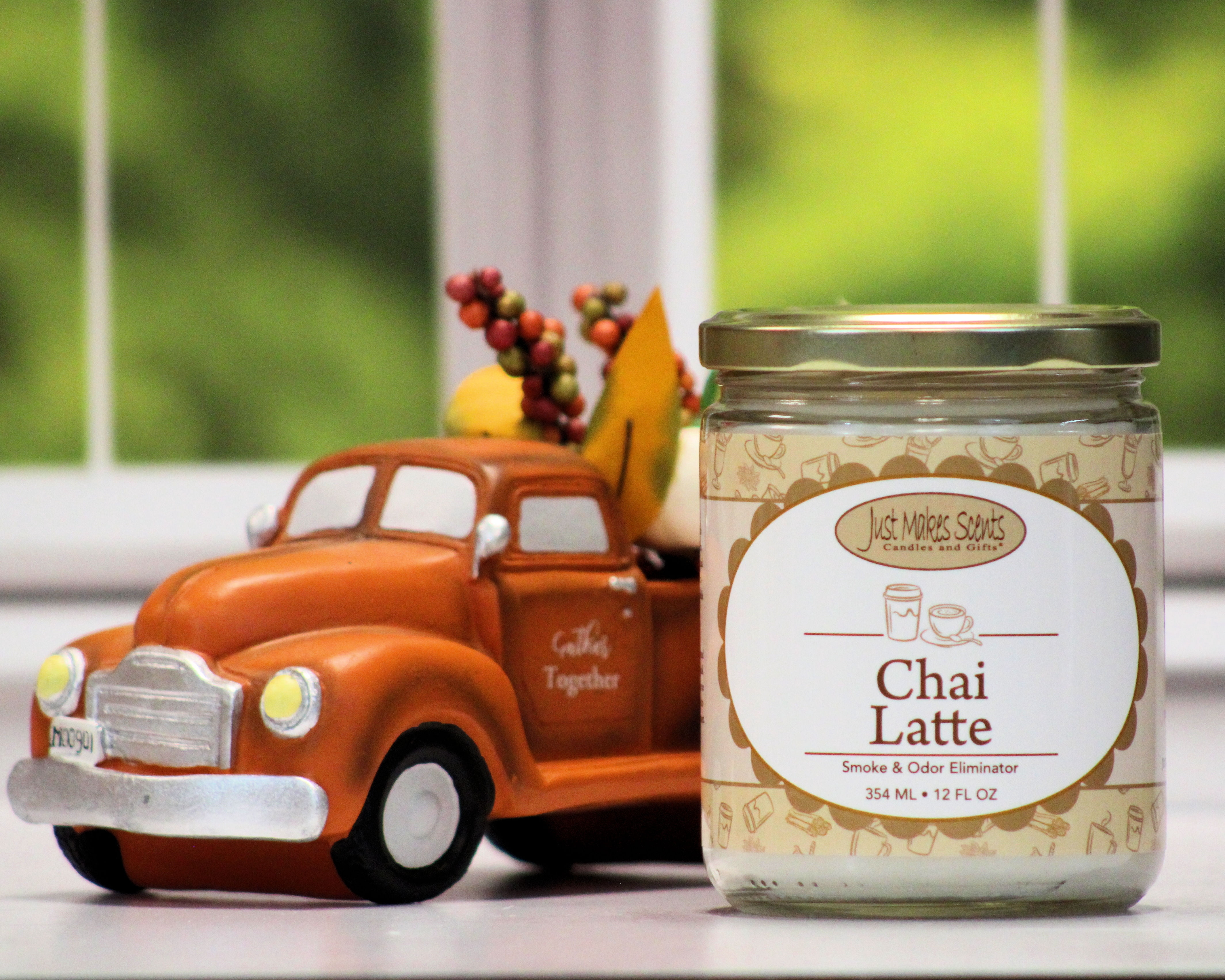 Chai Latte Smoke and Odor Eliminator Salsa Jar Candle 12oz -Just Makes Scents Candles & Gifts