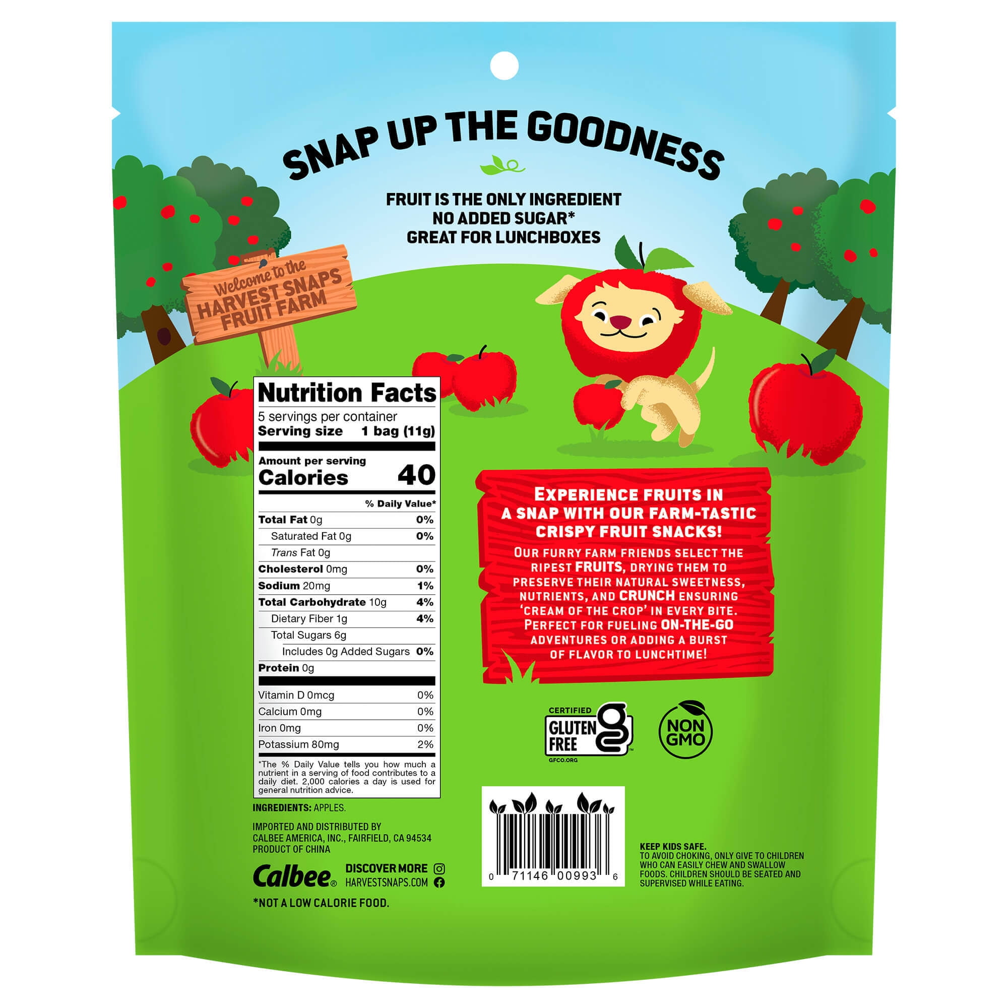 Harvest Snaps Kids | Crispy Apples | 6 Pouches of 5 Snack Bags