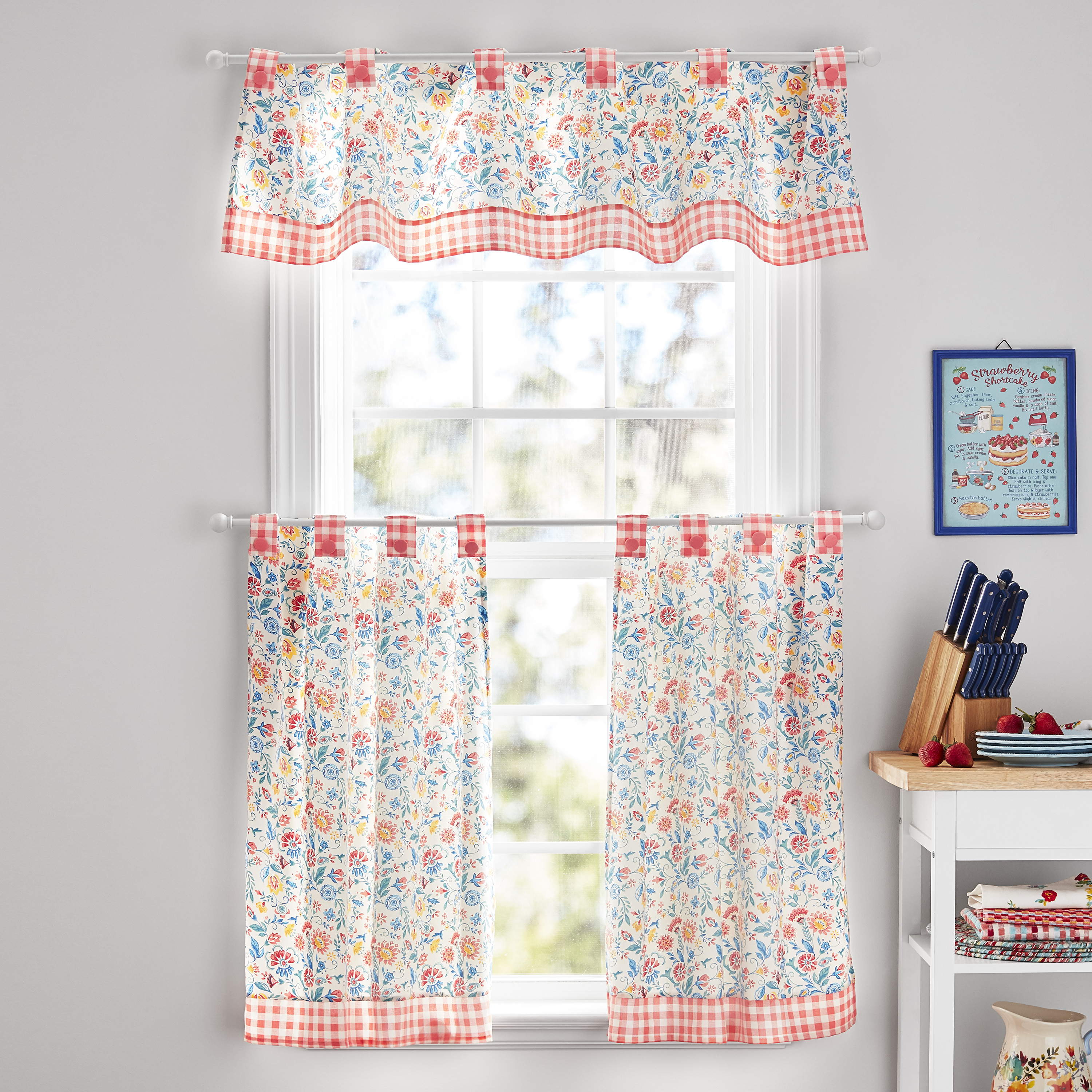 The Pioneer Woman Mazie 3-Piece Floral Tier & Valance Set - image 2 of 5