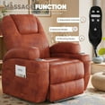 thumbnail image 4 of Lacoo power lift electric Massage recliner chair Oversized Single Sofa with Cup Holder for elderly,Brown, 4 of 7