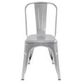 thumbnail image 4 of Lacoo Metal Dining Chair Indoor-Outdoor Use Stackable Classic Trattoria Chair Chic Dining Bistro Cafe Side Metal Chairs Set of 4 (Sliver), 4 of 7