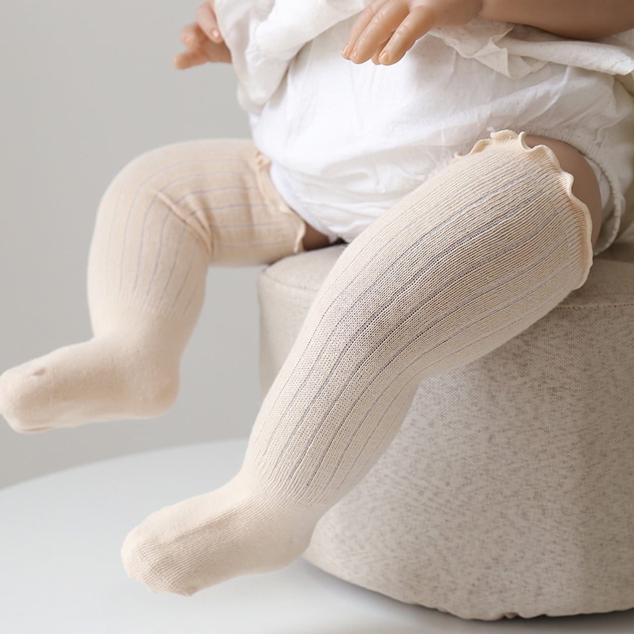 White knee high hotsell socks baby girl