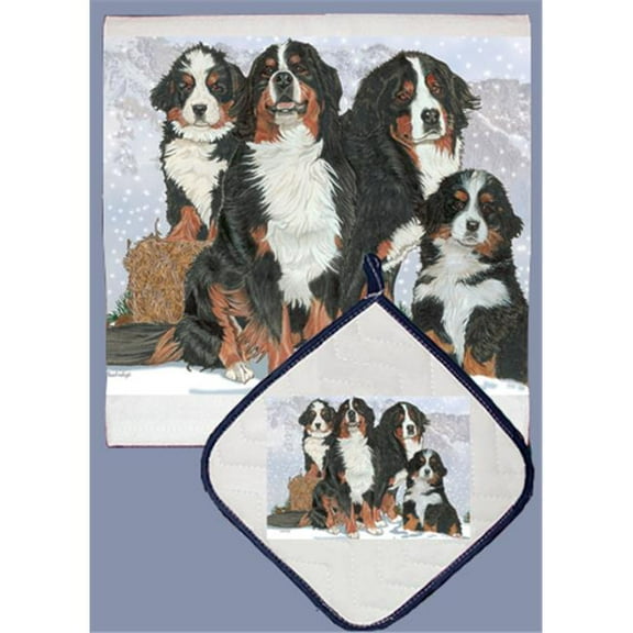 Dish Towel and Pot Holder Set - Bernese Mountain Dog