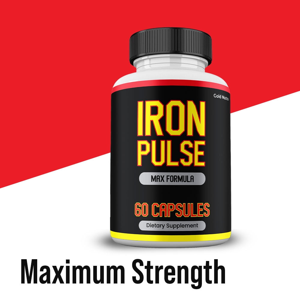Iron Pulse Supplemement, High Potency Pills, All Natural Formula for Men IronPulse Capsules, 2 Months Supply (2 Pack)