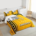 thumbnail image 3 of American Football Bedding Twin, Football Game Bedding Comforters & Sets Youth American Football City Style Comforter Set, Yellow Black and White Helmet Quilt (Green Bay), 3 of 7