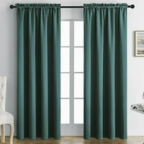 HBBKVI Luxury Solid Curtains 52" × 63", Rod Pocket Noise Reduction Curtains for Window Living Room Bedroom, Blackout Thermal Insulated Curtain Panels Deep Teal