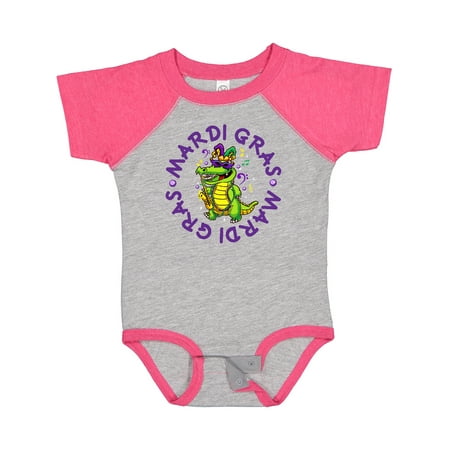 

Inktastic Mardi Gras 2021 Party Alligator Boys or Girls Baby Bodysuit