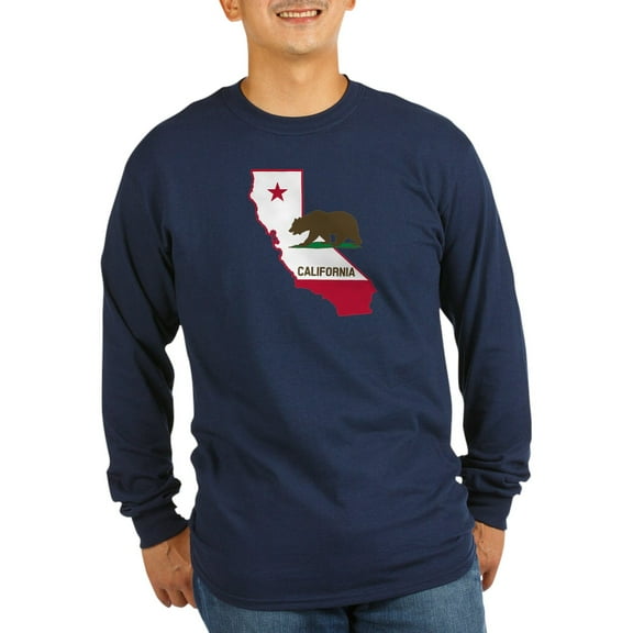 CafePress - CALI STATE W BEAR Long Sleeve T Shirt - Long Sleeve Dark T-Shirt