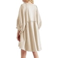 thumbnail image 4 of xiaxaixu Robe d'Été Mini pour Femmes Manches Lanterne Couleur Unie Tunique Ample Robe Courte Bouffante, 4 of 6