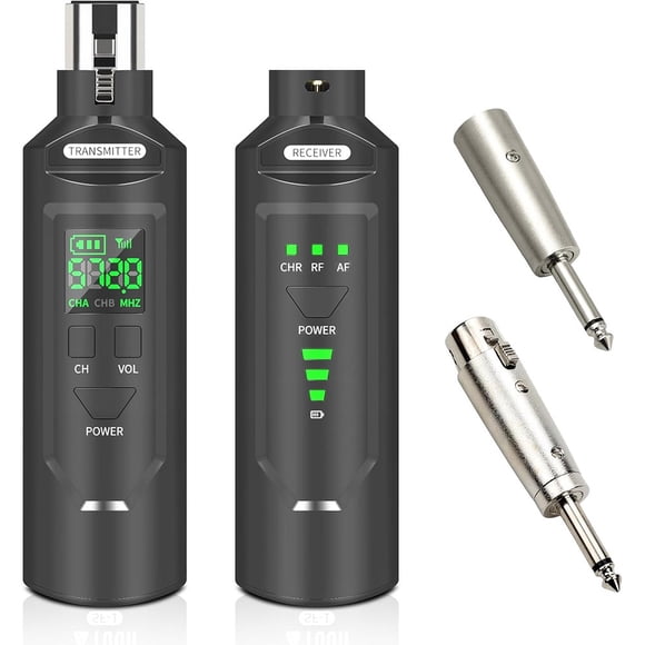 Convertidor de micrófono inalámbrico UHF Disfrute transmisor y receptor XLR recargable