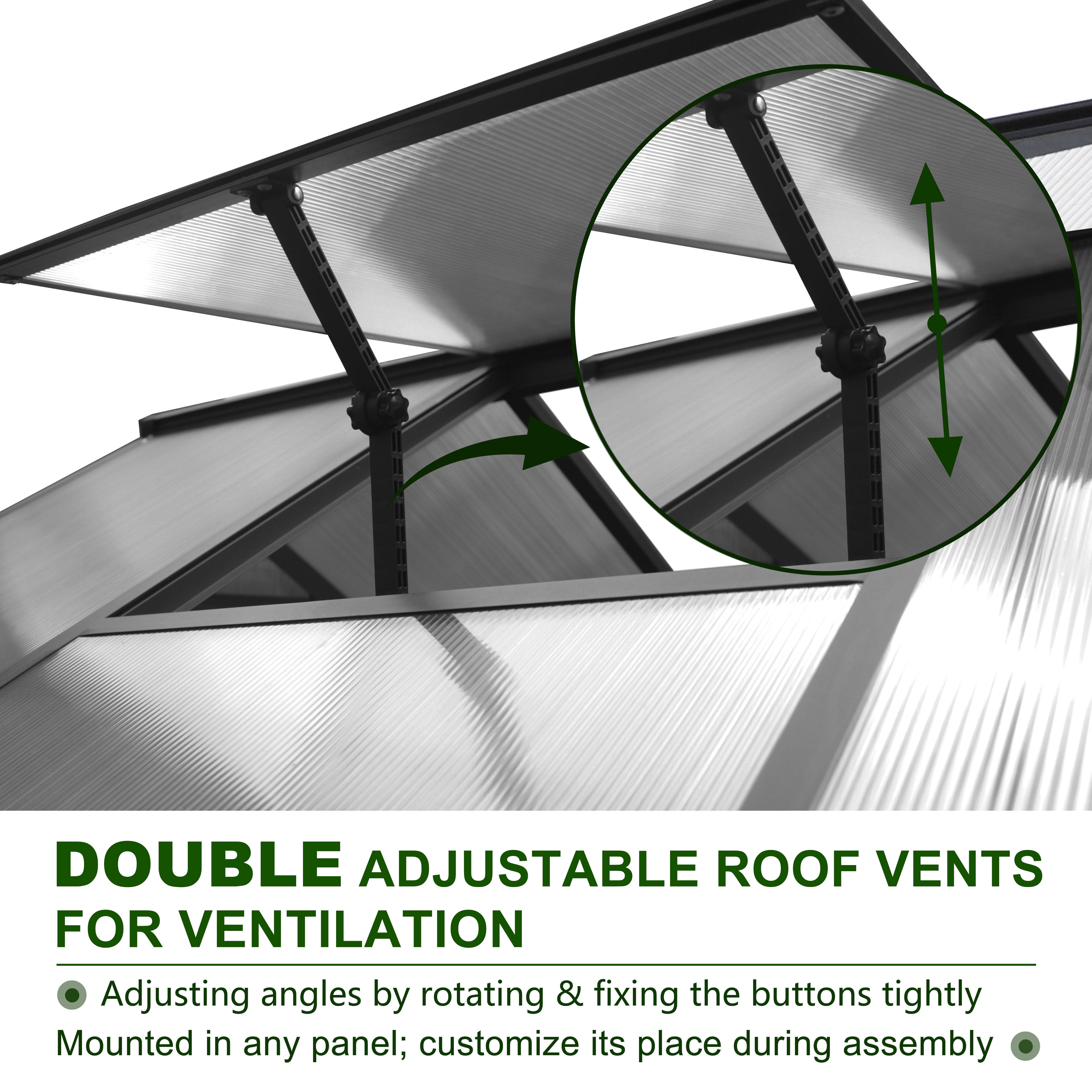 VEIKOUS 14' x 8' Walk-in Greenhouse, Polycarbonate Greenhouses for Outdoors with Vents and Window