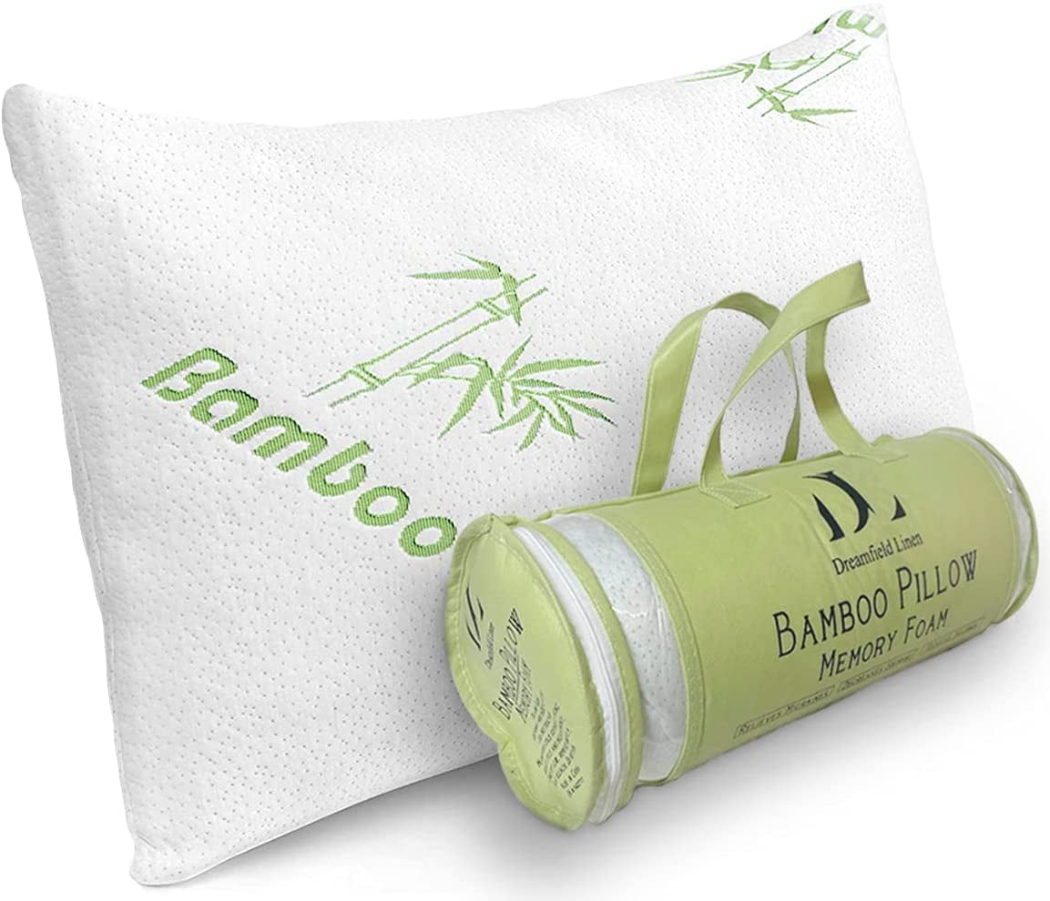 1pic King Size Bamboo Pillow Memory Foam Stay Cool Removable Cover with Zipper 