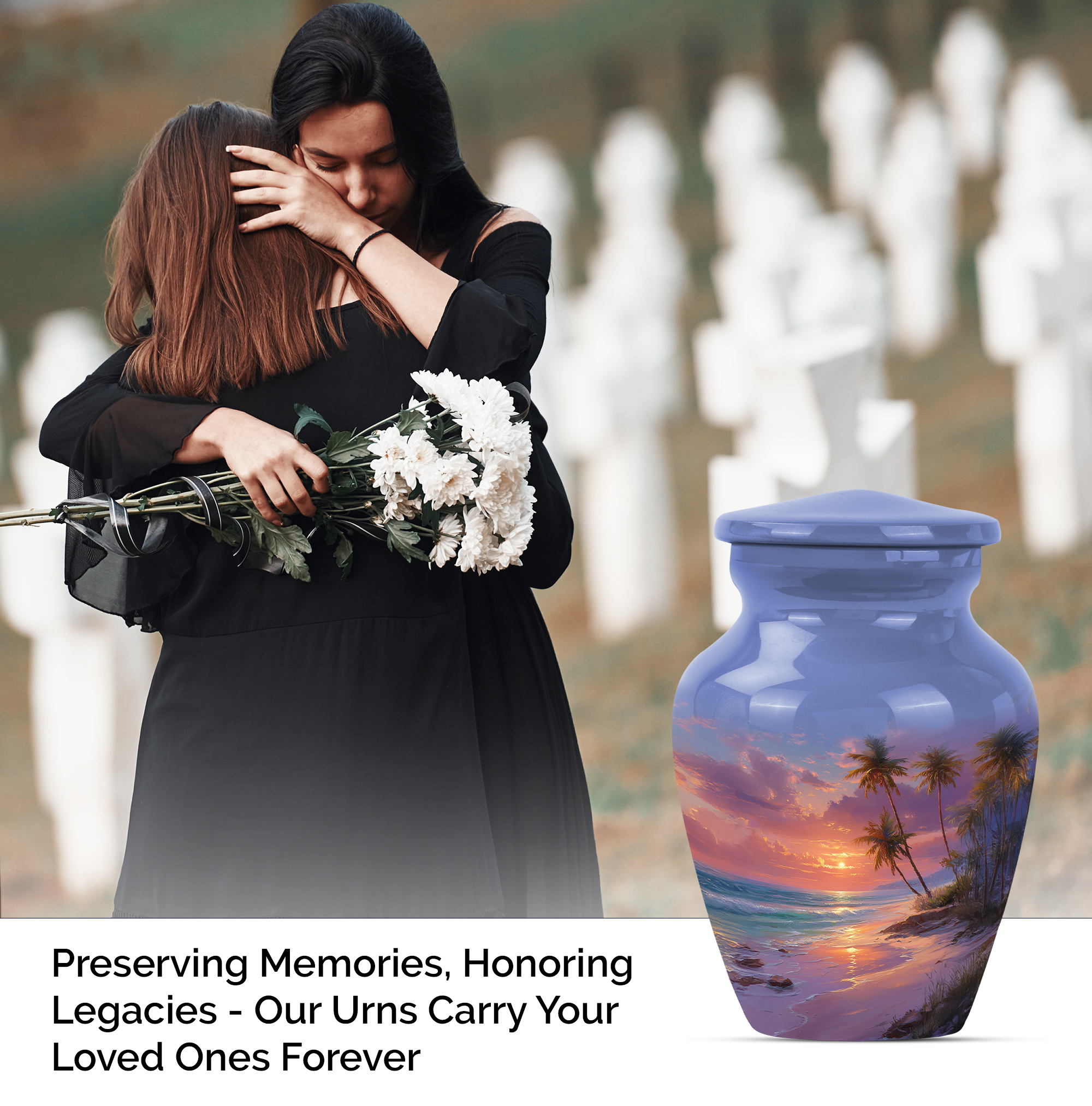 Sunset Beach Cremation Urn For Men - Adult Urns For Human Ashes Women - Small Urns For Human Ashes Keepsake - Mini Urn For Human Remains ( Size:- 3 Inch Set Of 2 )