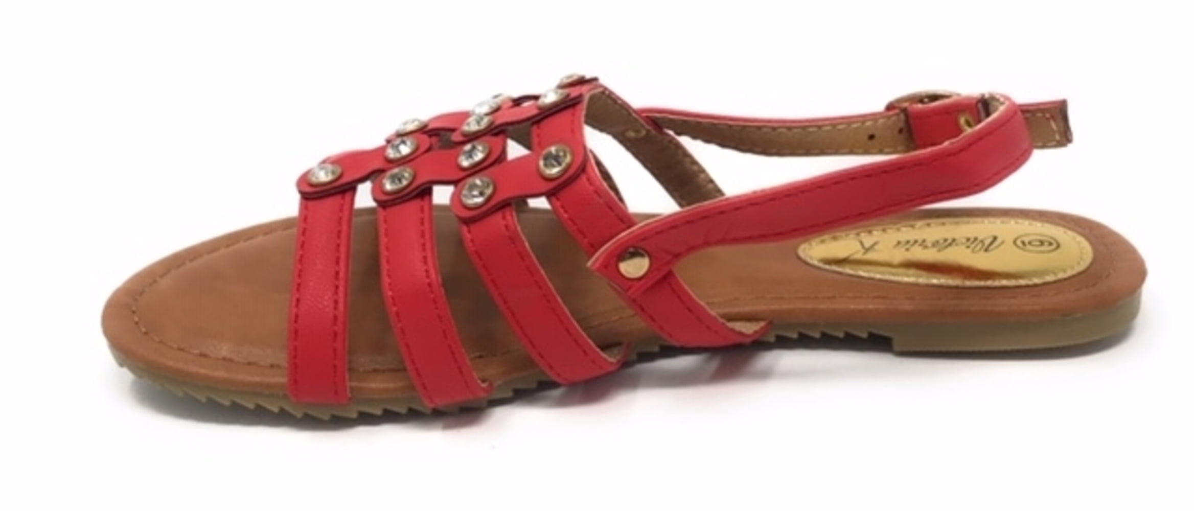 Victoria K Women's Front Strapped With Rhinestone Sandals