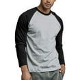 thumbnail image 3 of SLM Men's Long Sleeve Cotton Baseball Raglan Tee Shirt Jersey -Gray/Black-Medium, 3 of 5