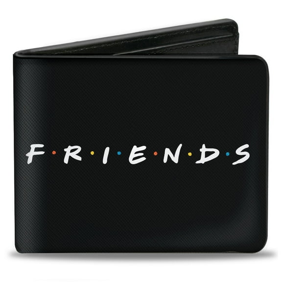 Friends Wallet, Bifold, Friends Logo Black White Multi Color, Vegan Leather