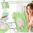 thumbnail image 5 of KOMI for iPad 9th/ 8th/ 7th Generation Case (iPad 10.2 inch Rugged Case 2021/2020/2019) with Screen Protector, Rotating Stand/Pencil Holder/Carrying Shoulder Strap Morandi Color (Matcha Green), 5 of 5