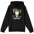 thumbnail image 4 of Looney Tunes Tweety Bird No Bad Vibes Men's Black Hooded Sweatshirt--6XL, 4 of 7