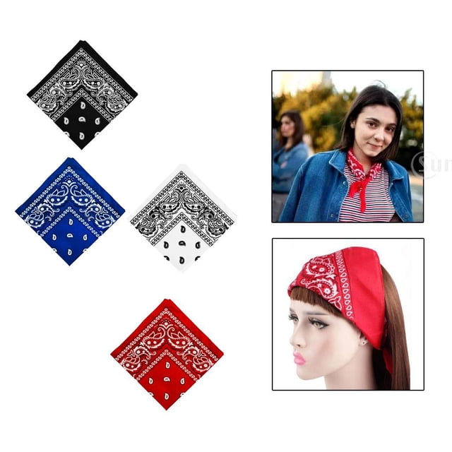 para el cuello de 4 piezas hecho de , para el cuello unisex para la cabeza Nickscarf Bufanda para motocicl Hugo Algodón paisley bandana