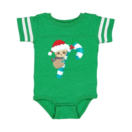 

Inktastic Candy Cane Sloth Gift Baby Boy or Baby Girl Bodysuit