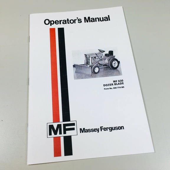 Massey Ferguson Mf 630 Tractor Dozer Blade Owners Operators Manual