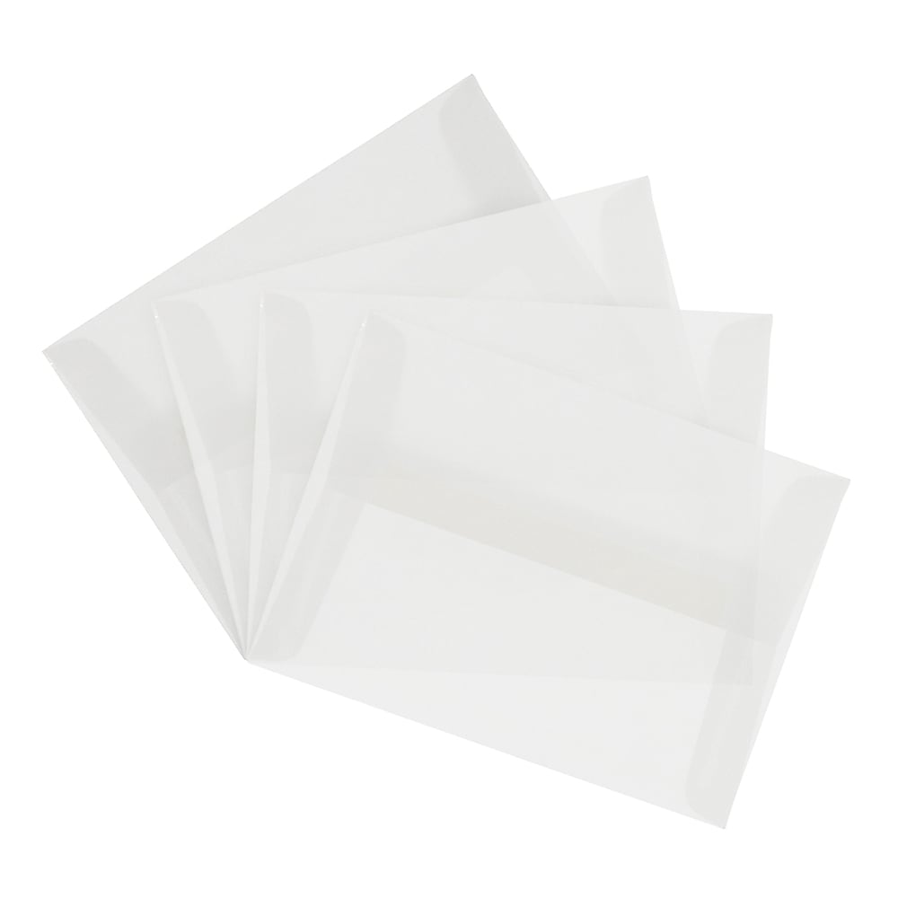 JAM Paper 4Bar A1 Translucent Envelopes, 3 5/8 x 5 1/8, Clear, 25 per Pack