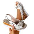 thumbnail image 4 of Hurxie Women's Comfortable Wedge Sandals Casual Espadrilles Ankle Strap Open Toe Walking Summer Shoes White 40, 4 of 7