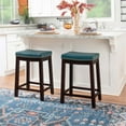 thumbnail image 2 of Riverbay Furniture 26" Transitional Wood/Faux Leather Counter Stool in Blue, 2 of 10