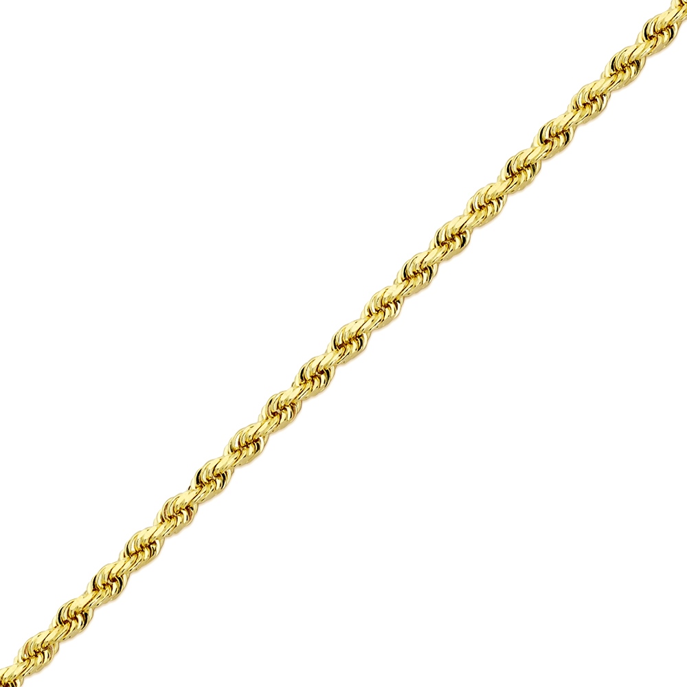 14K Yellow Gold Hollow Rope Chain Necklace (5mm, 24 inch) - image 2 of 4