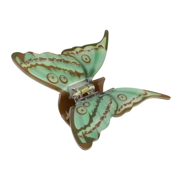 Vocoste 1 Pc Butterfly Hair Clips Hairdo Clip for Women 4.13"x3.74"x1.57" Green Brown
