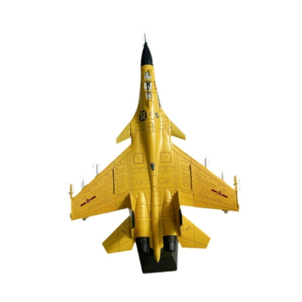 Avión de combate a escala 1/100, juguete conmemorativo de aviación, modelo de avión de alto nivel de detalle. Amarillo