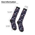 thumbnail image 2 of KLL Retro Rabbit Flower Print Cool Socks Men's Women's Crew Socks Funny Crazy Novelty Stockings, 2 of 6