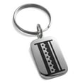 thumbnail image 1 of Stainless Steel Letter I Initial Metro Retro Monogram Engraved Small Rectangle Dog Tag Charm Keychain Keyring, 1 of 1