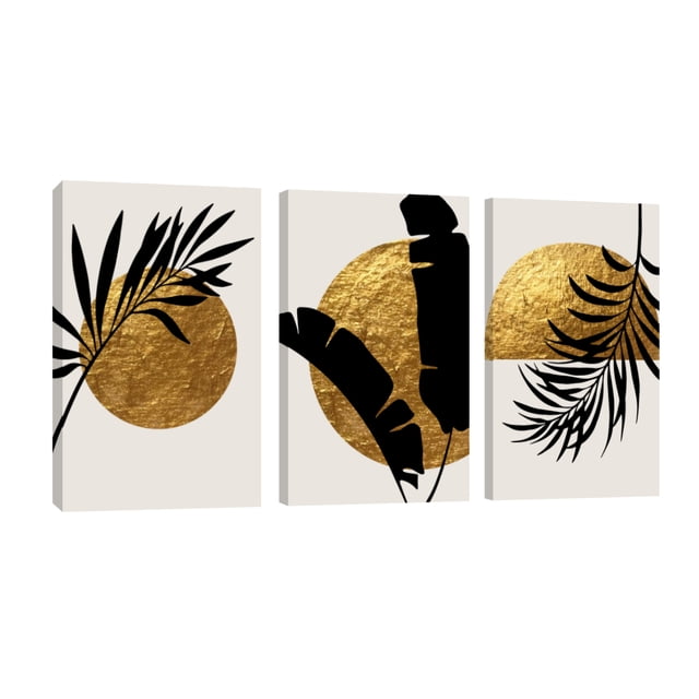Cuadro Decorativo Canvas Revolution Set De 3 Cuadros 25x38 cm Vertical Palmas y luna