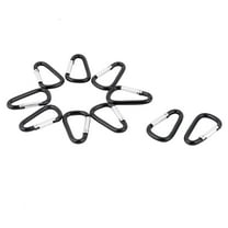 REGALWOVEN 10 Pcs Camping Hiking Fishing Aluminum Alloy Carabiner Snap Hook Black