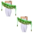 thumbnail image 1 of Maytalsory Durable And Firm Lightweight Hip Scarf For Belly Dance Performances Waist Automatic Adjustment dark green 2Set, 1 of 6