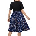 thumbnail image 5 of a.Jesdani Womens Plus Size Dresses Ribbed V Neck Short Sleeve Patchwork Casual A-Line Midi Dress with Pockets L-4X, 5 of 6